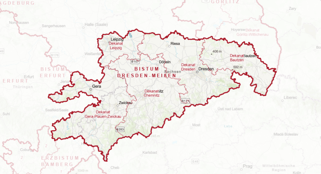 Bistum Dresden-Meißen Kartenausschnitt